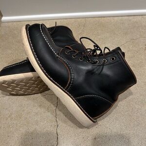 Red Wing Shoes Black and White Leather Boots